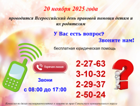 Всероссийский день правовой помощи детям и их родителям.